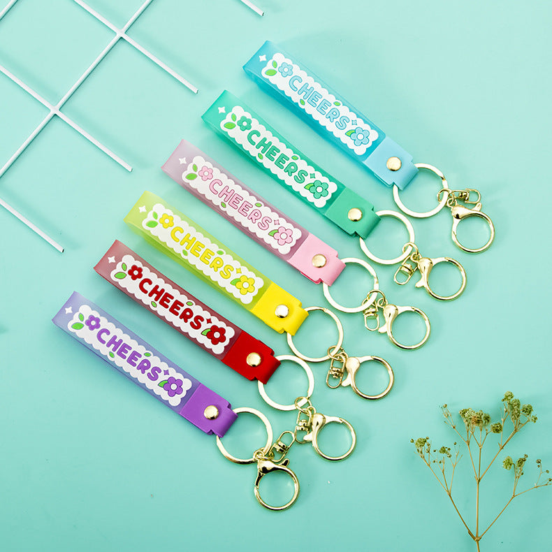 Wholesale Transparent Flower Jelly Color PVC Soft Rubber Lanyard Keychains